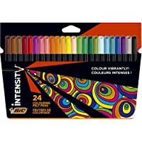 BIC Intensity - Rotuladores de punta fina (0.9 mm)- no se secan- pack de 24 unidades- colores surtidos